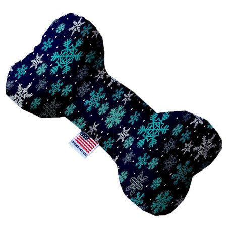 MIRAGE PET PRODUCTS Snowflake Blues Canvas Bone Dog Toy 8 in. 1271-CTYBN8